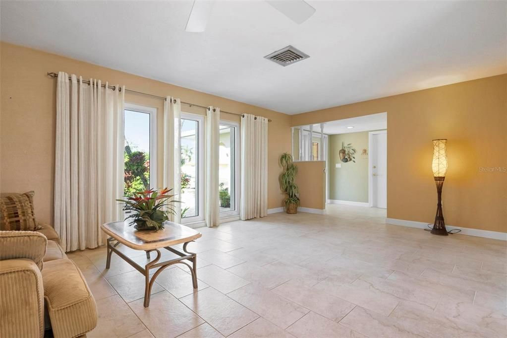 Living room looking towards the foyer