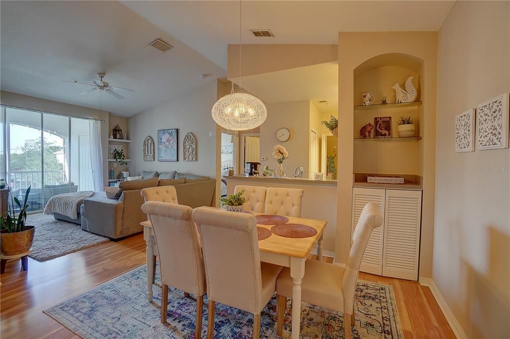 View of dining room from front door