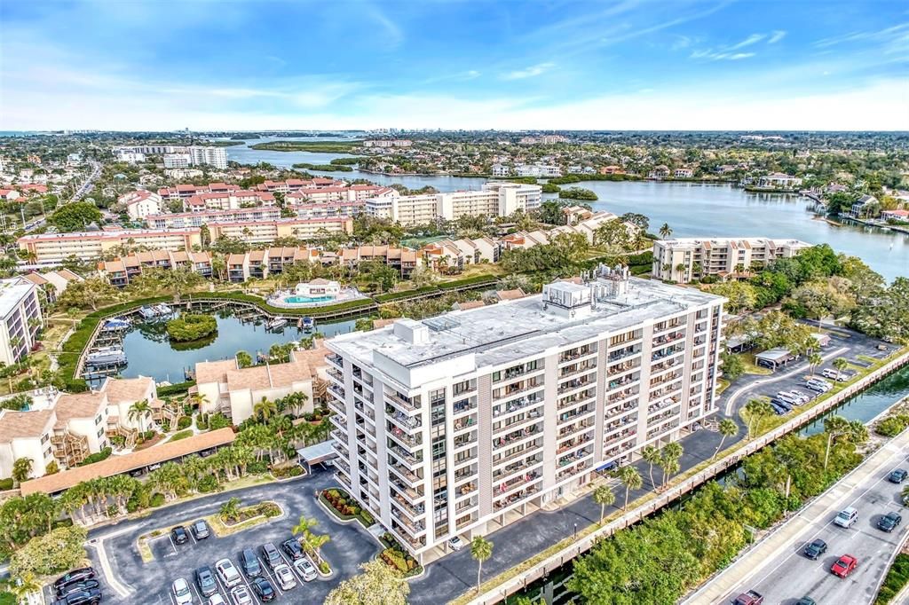 CONDO BUILDING WITH INTERCOASTAL WATERWAY ON RIGHT