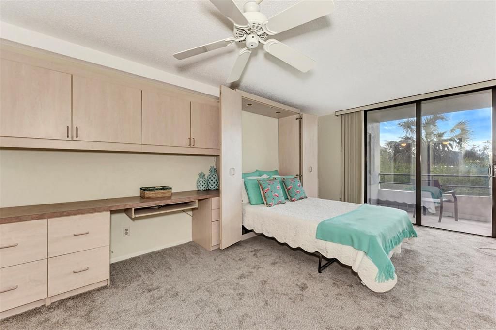 BEDROOM #2 W/MURPHY BED & BUILT-IN DESK & CABINETRY