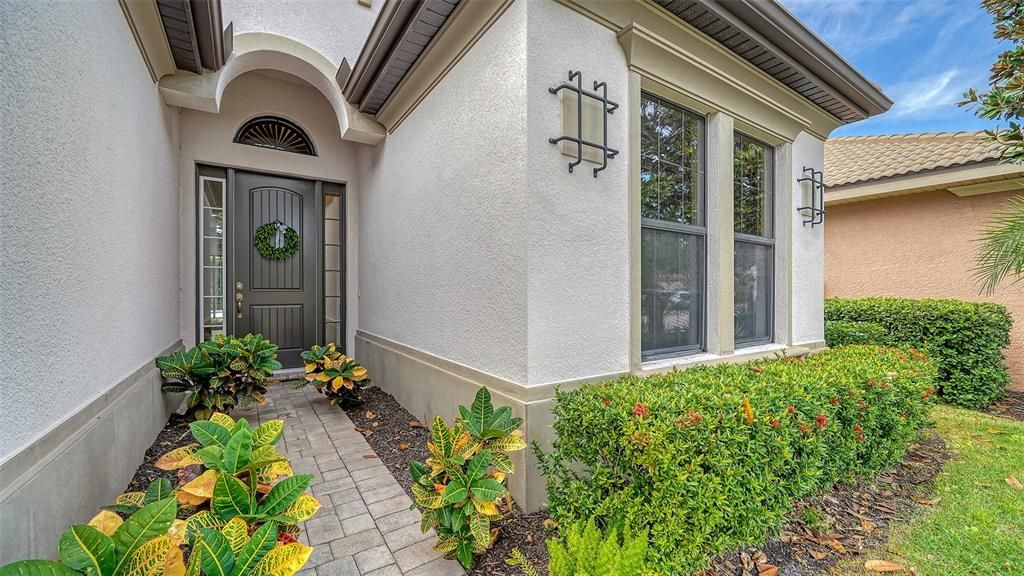 Front of home- paver drive and walkway