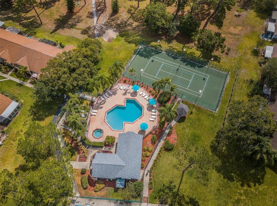 Aerial view of the community amenities