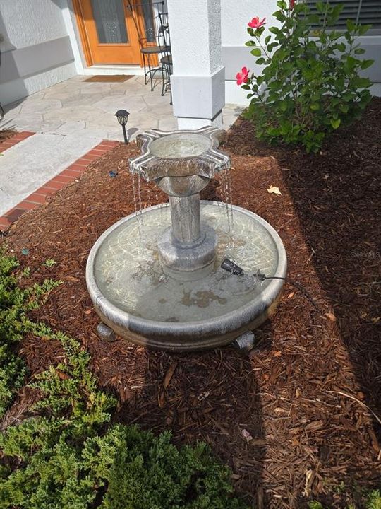 Fountain in front garden.