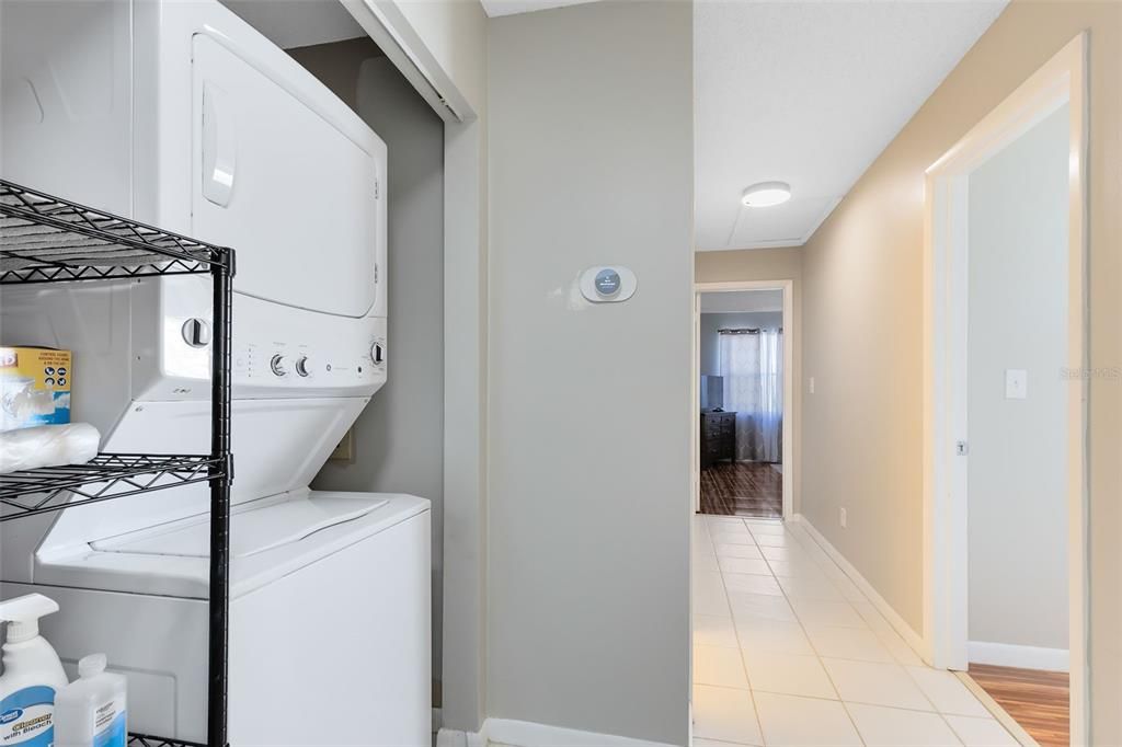 The in-unit washer and dryer are included, providing added convenience.