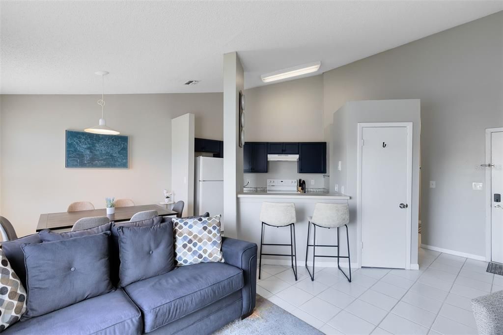 Enjoy the abundance of natural light and privacy between the two bedrooms, each with tile flooring throughout.