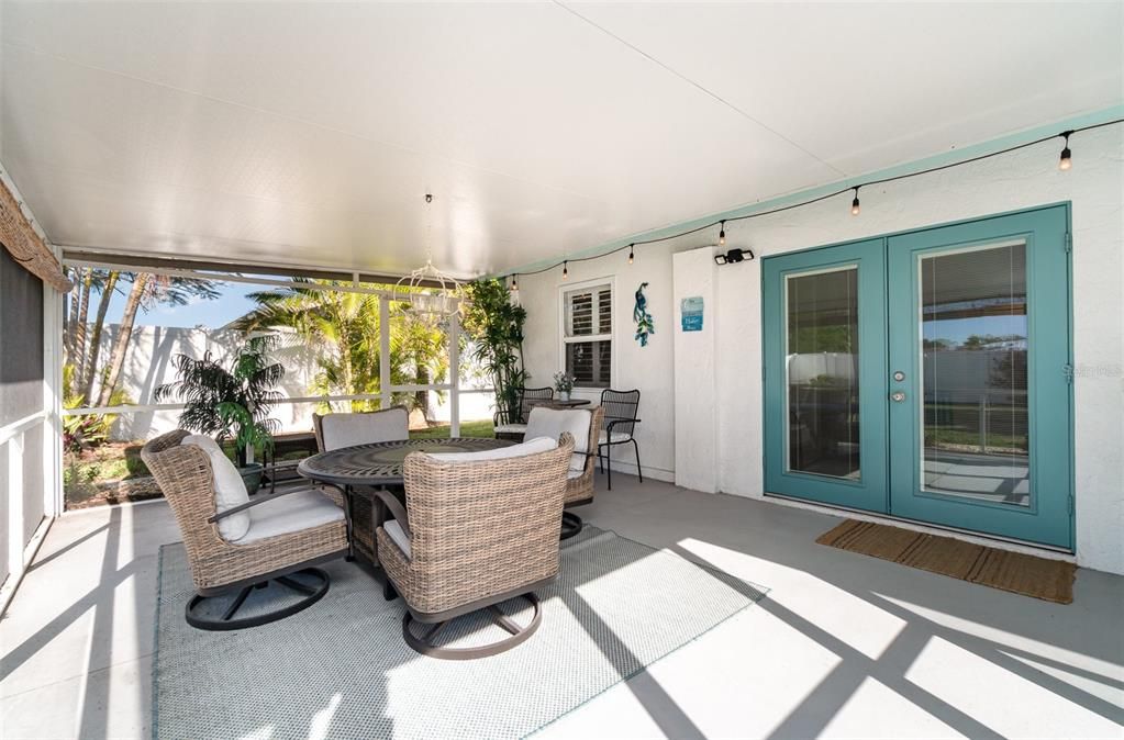 Screened lanai is a quiet place to relax