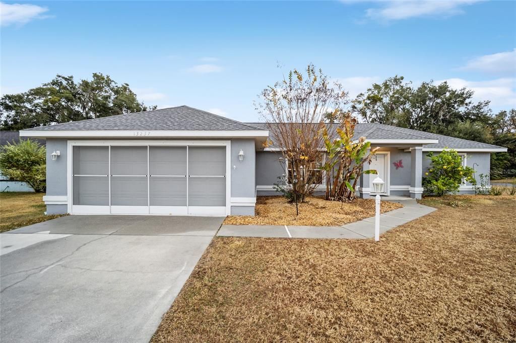 Two-Car Garage with Sliding Screened Doors