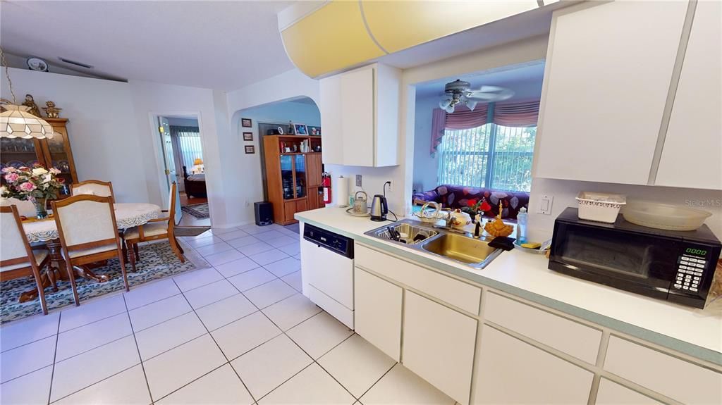 Kitchen with view to family room