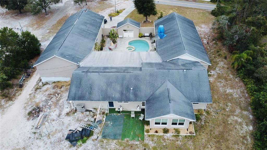 ARIAL VIEW OF BACK OF HOME TOWARDS FRONT