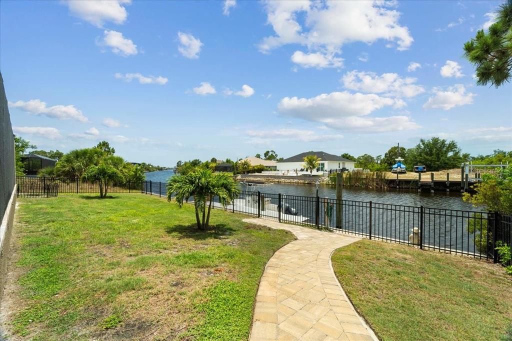 Paver walkway to dock