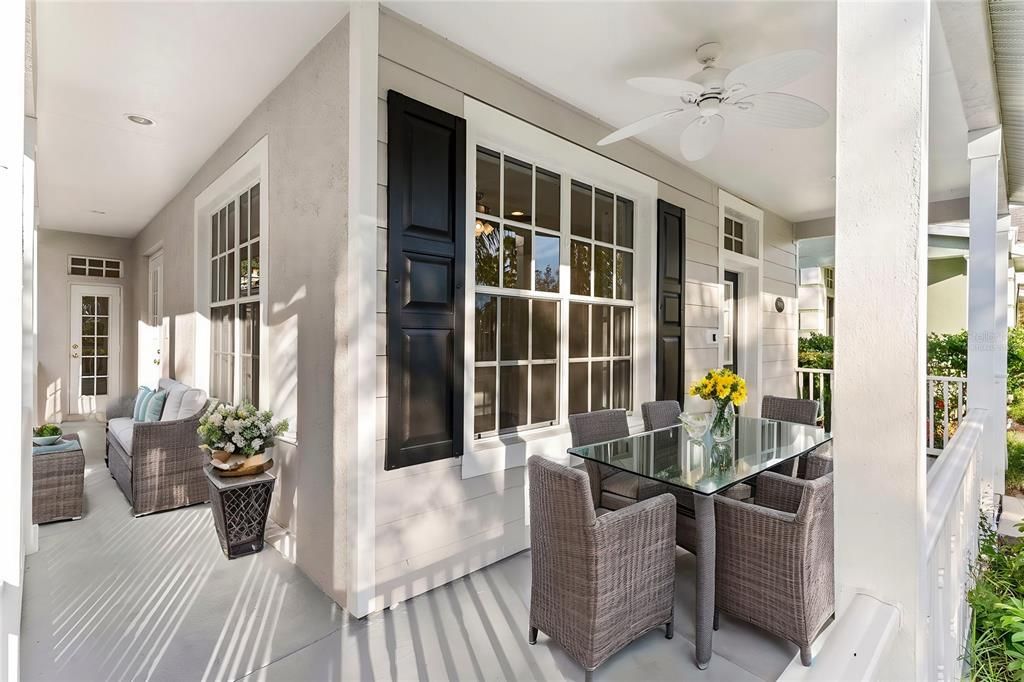 Other view of beautiful front porch and waterfront view virtually staged