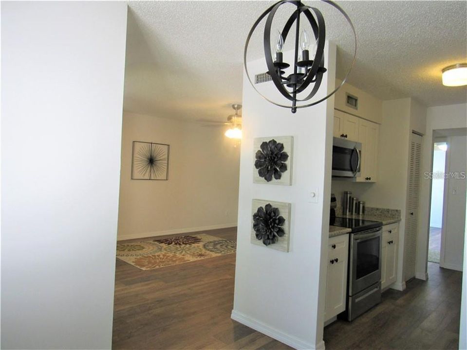 Looking from dining room into living room.