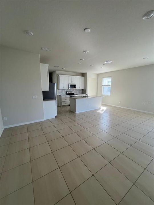 living room and kitchen