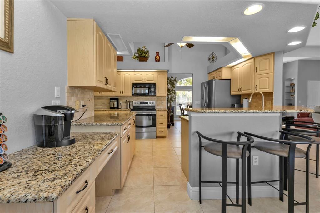 Kitchen has stainless steel appliances!