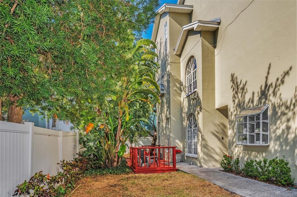 Private walkway to front door