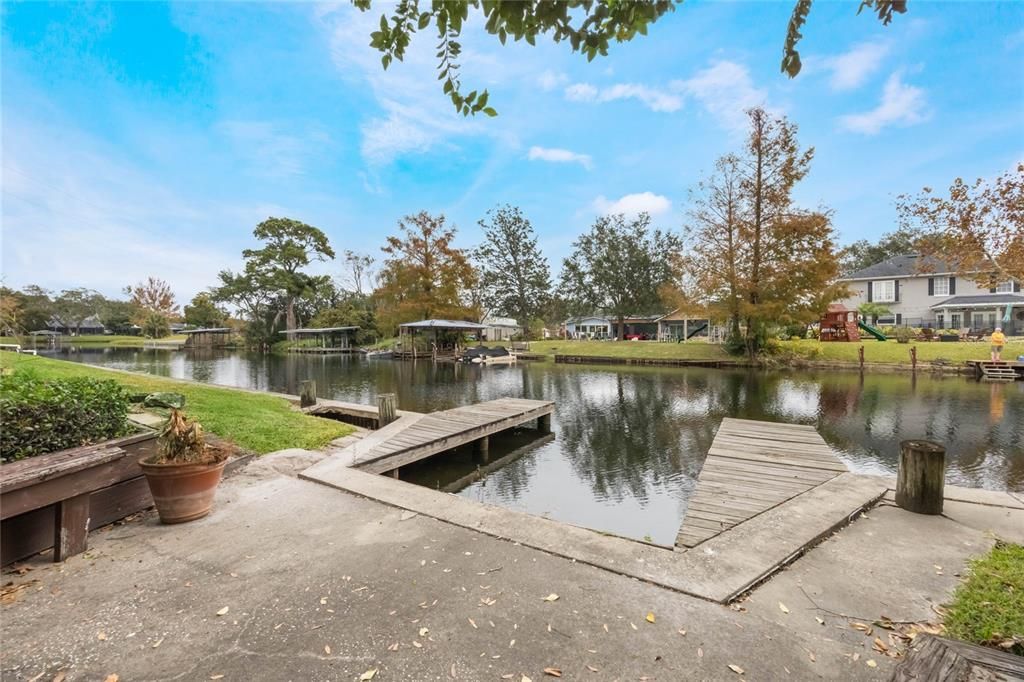 The home features a two sided dock/slip.