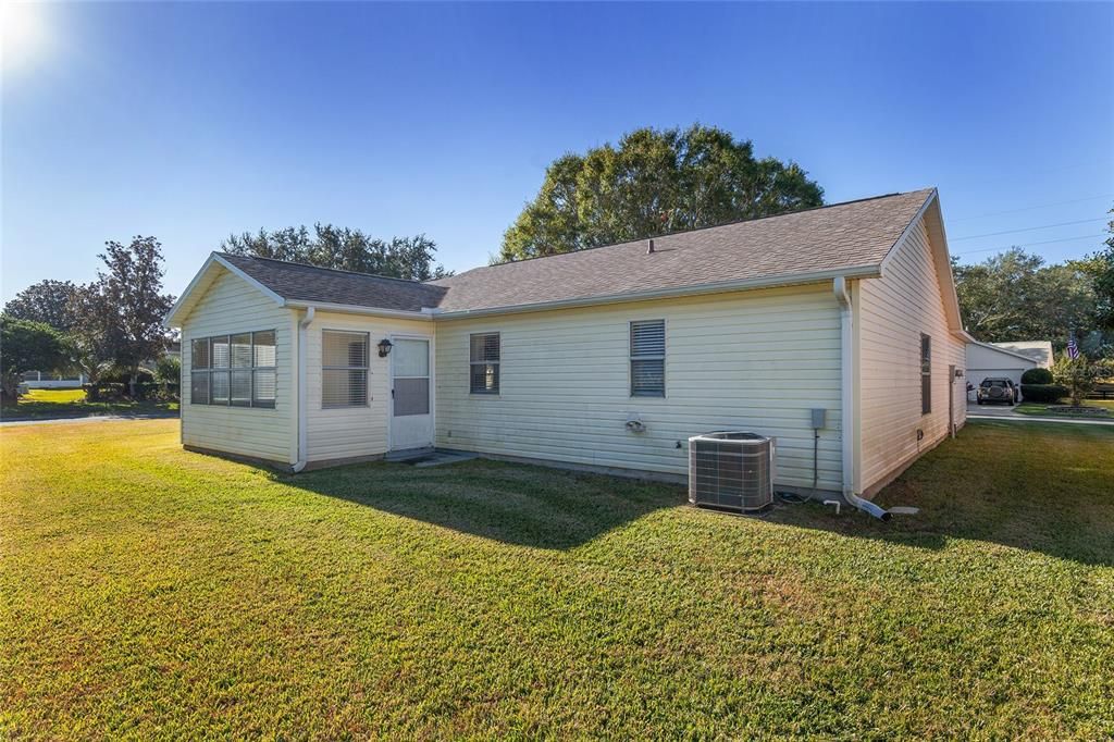 backyard looing at rear of house