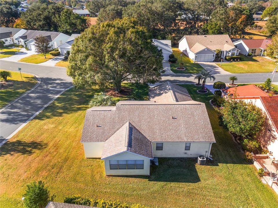 aerial view showing backyard