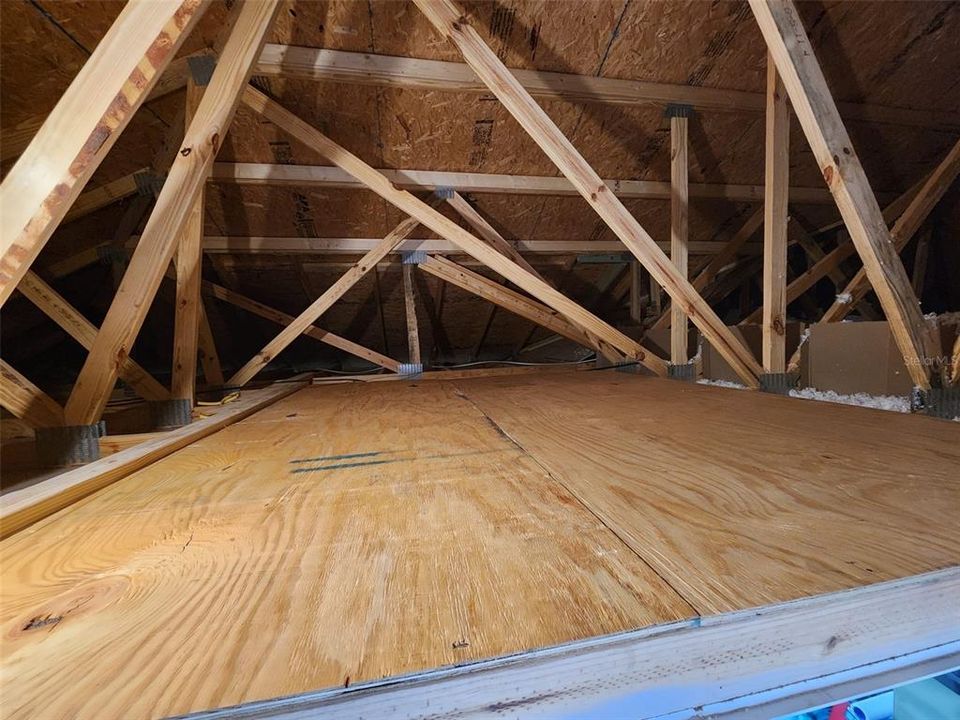 Plywood in attic