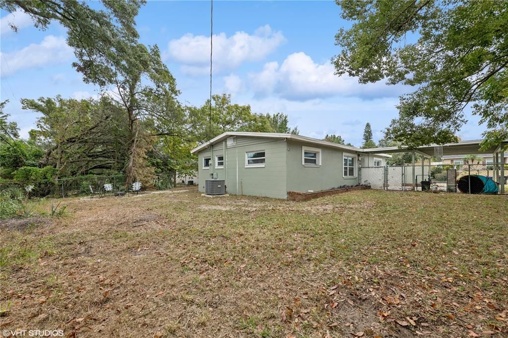 large fenced in backyard