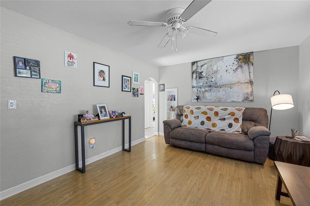 door to bedroom area from living room