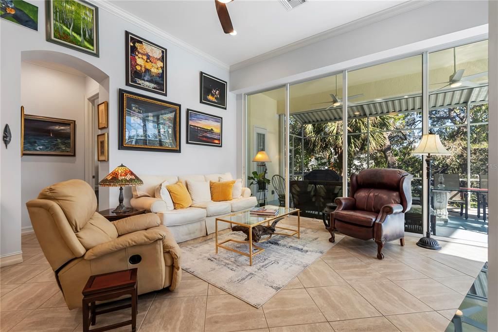 Family Room with Sliding Doors to Lanai