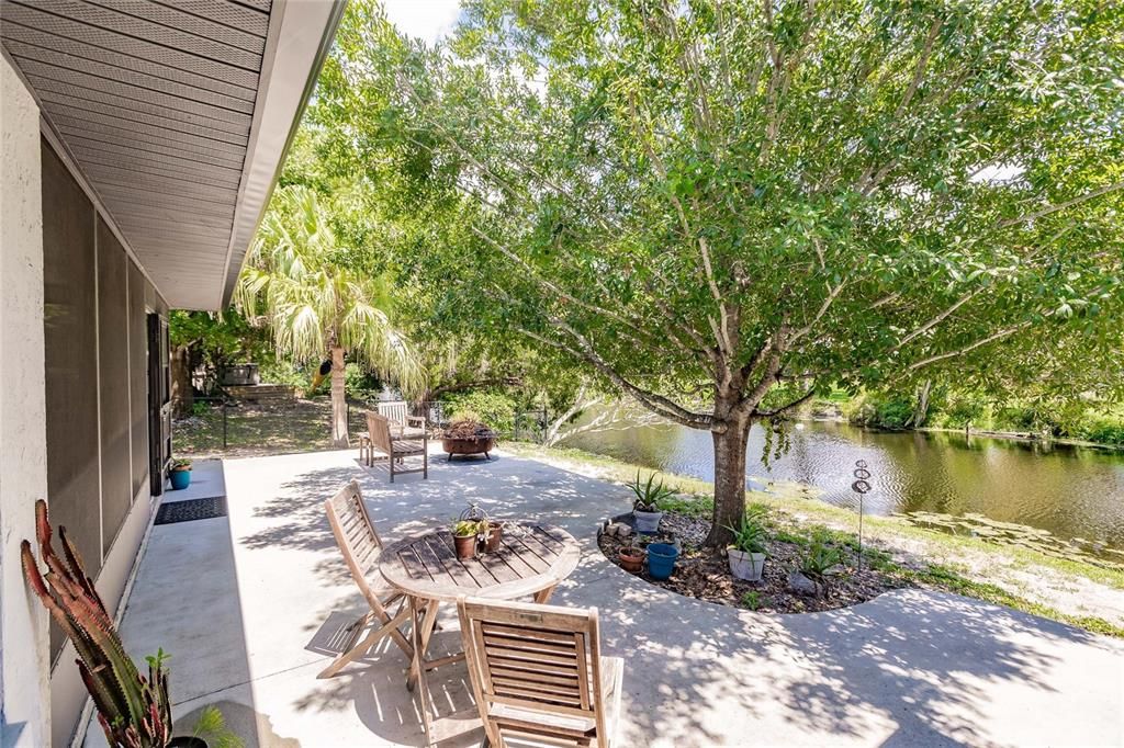 Large Cement Patio and East View of Canal