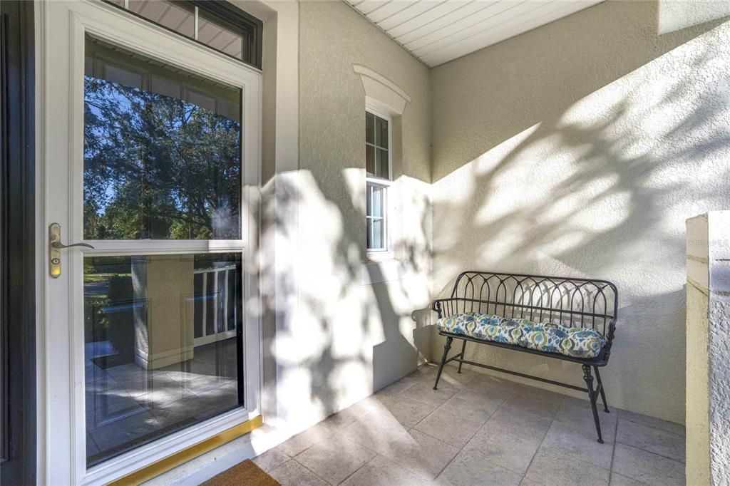 Front Porch w/ ceramic tile floor