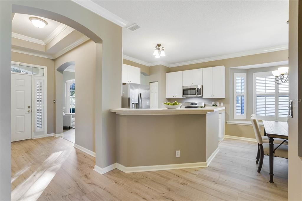 View of the Foyer, Kitchen & Dinette area