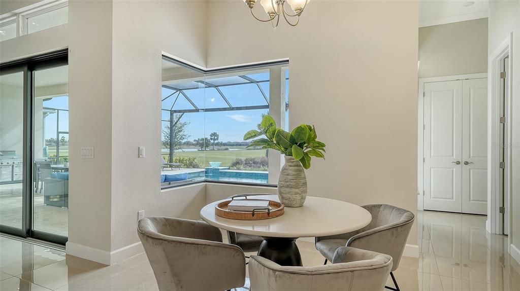 dinette with pool views