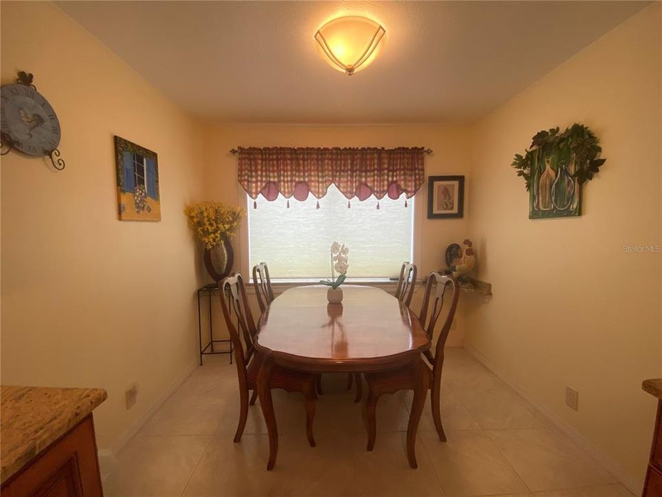 Eating Space in Kitchen with Honeycomb Shade Closed