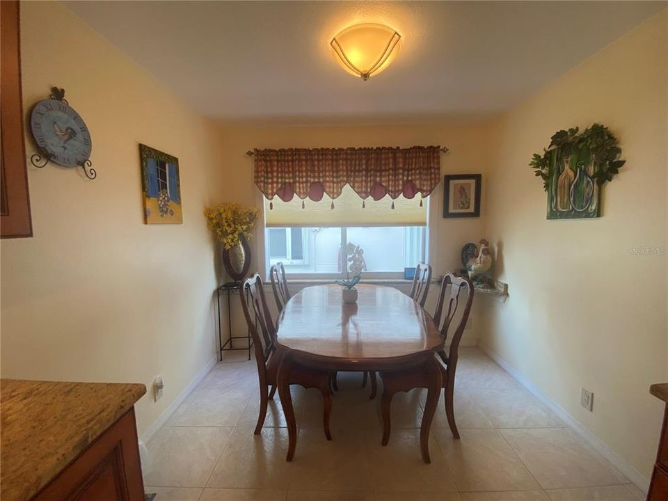 Eating Space in Kitchen with Honeycomb Shade Open