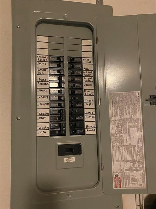 Updated Electric Panel with Oversized 200 Amp Capacity