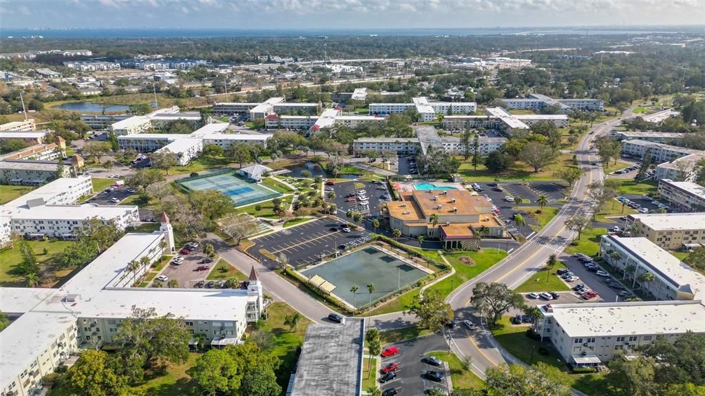 Aerial view of the association ammenities