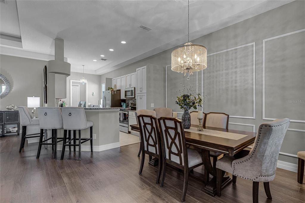 Nice breakfast bar is at end of kitchen so guests can linger