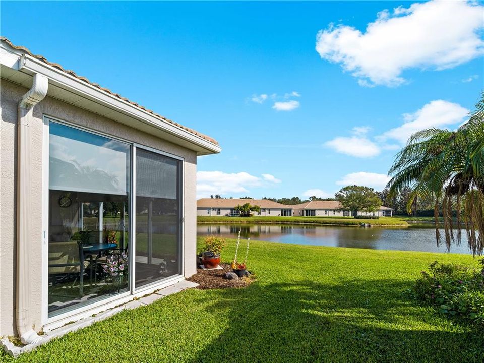 Side view of Lanai with the beautiful Florida sky.