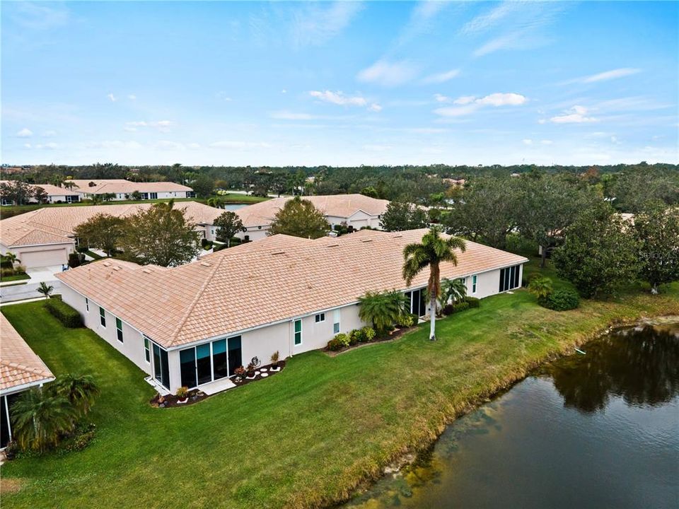 An Aerial View of this desired end-unit Villa.