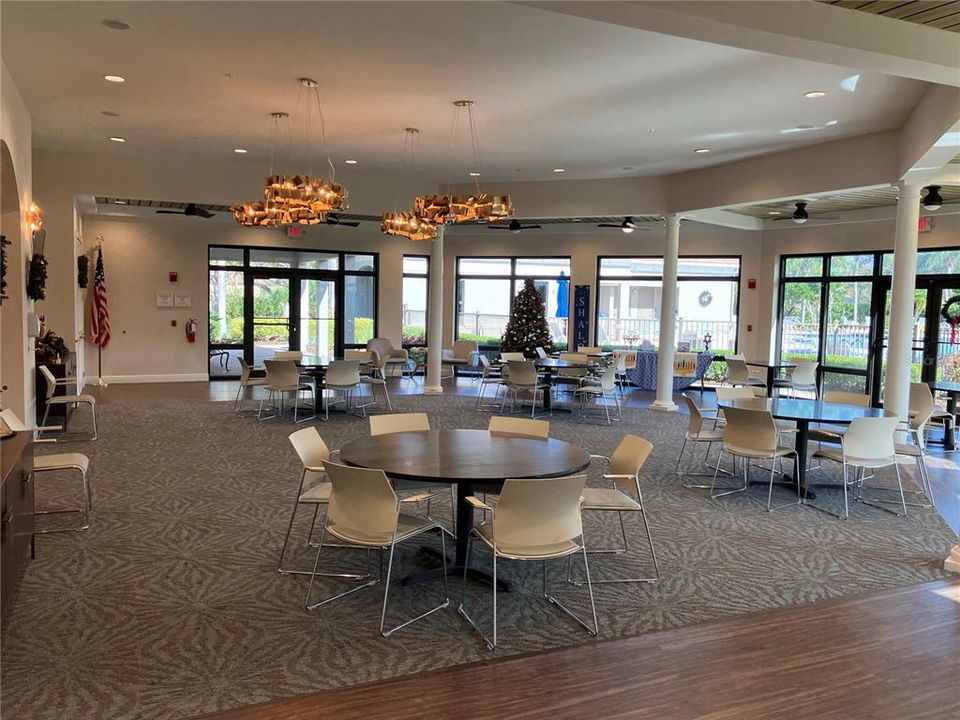 Grand Salon of the Club House with a beautiful view of the grounds.