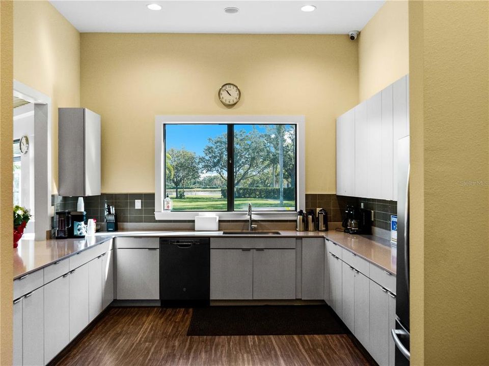 Club House Kitchen with pass-through window to Grand Salon.