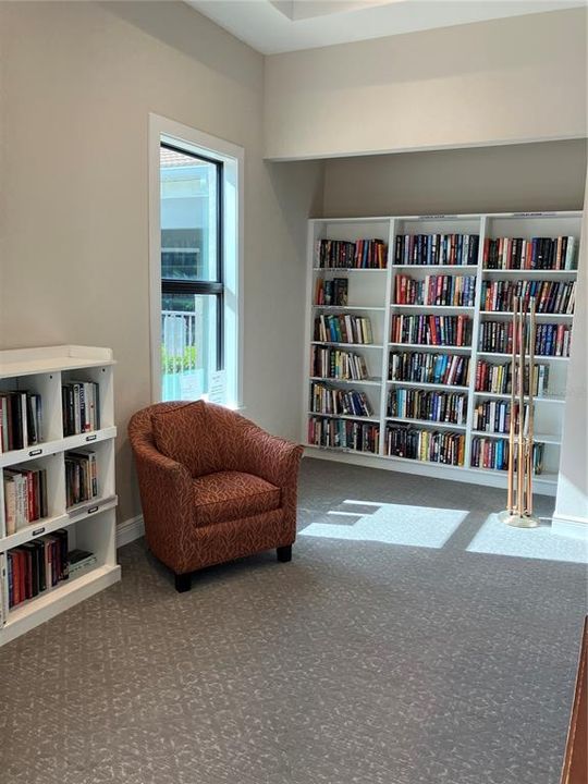 Cozy Library in Pool House.