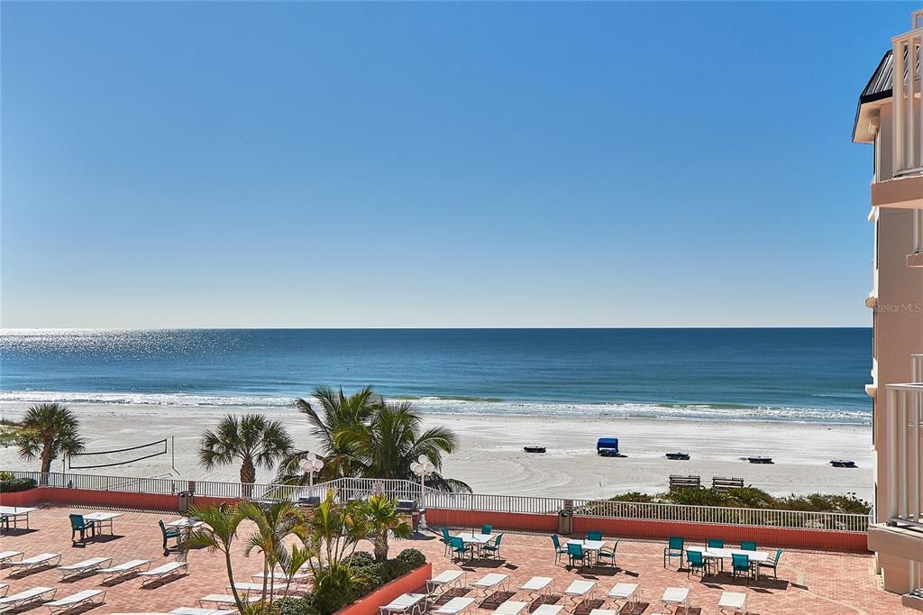 beach behind building