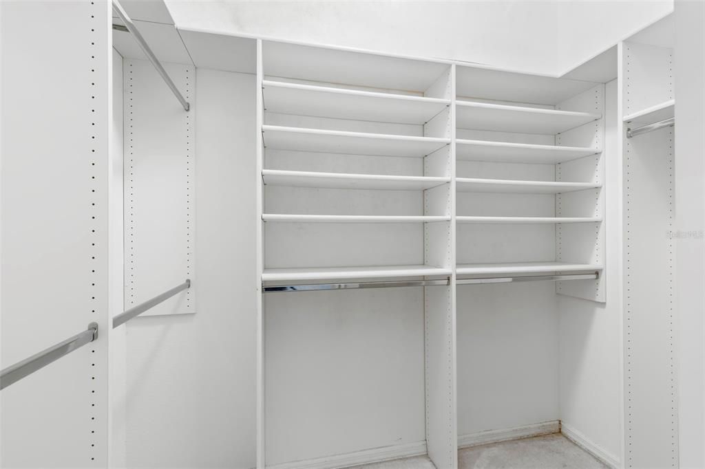 Master closet with shelving