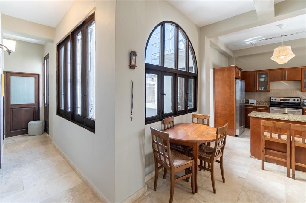 Hallway with Kitchen View