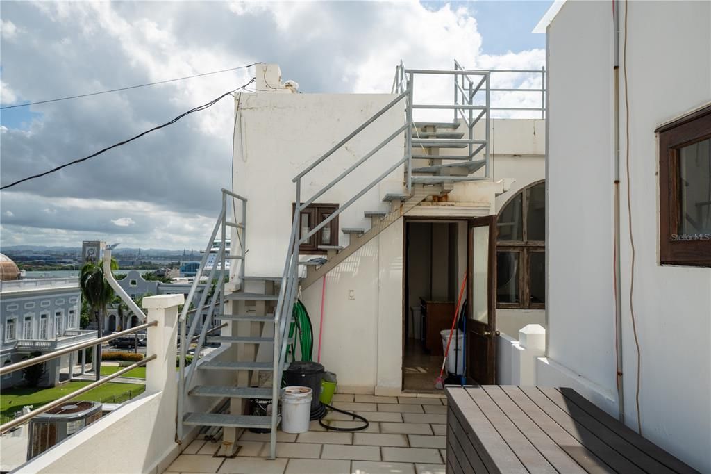 Stairs to rooftop