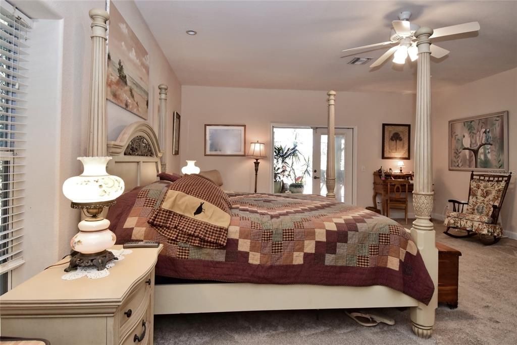 Primary Bedroom Pool Access French Doors of Main Residence at Tall Palms Ranch