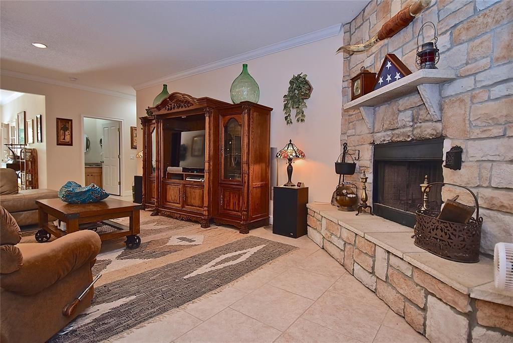 Formal Living Room with a Wood Burning Fireplace of Main Residence at Tall Palms Ranch