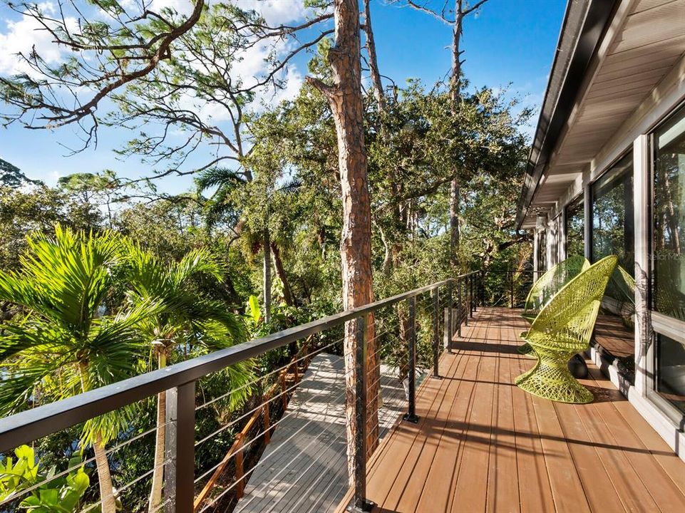 The deck features fantastic views, plus recently installed cable & Techno wood railing.