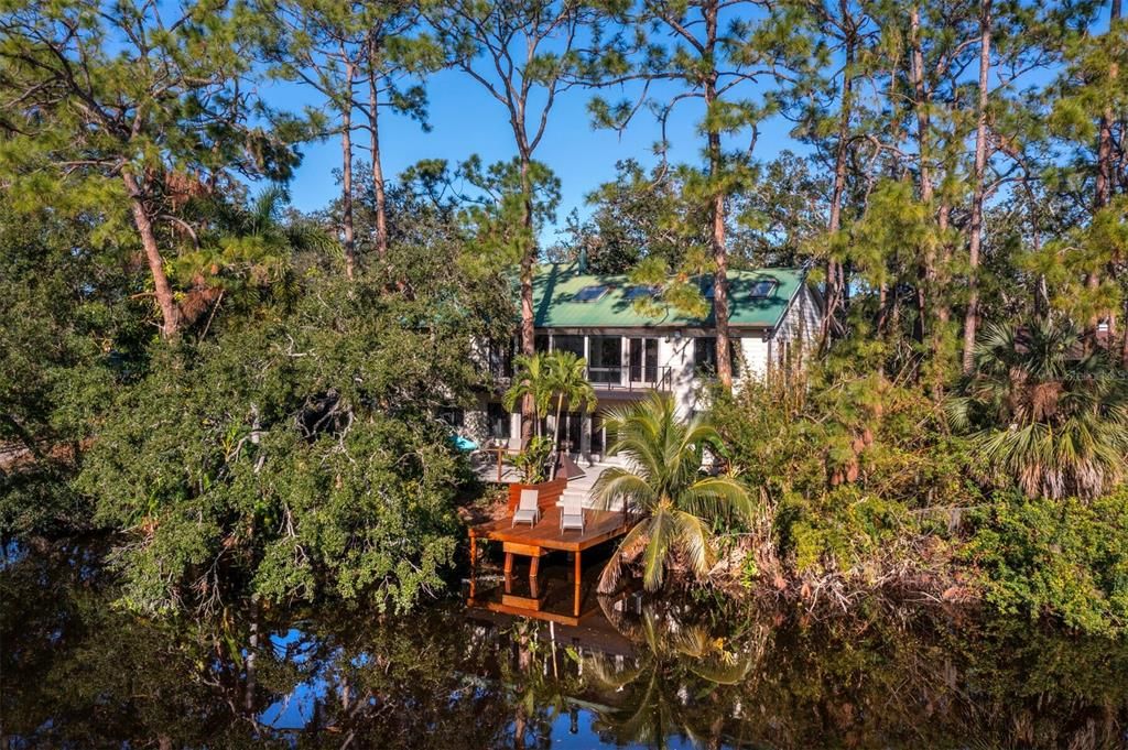 View of the back of the home from Lake Mallard