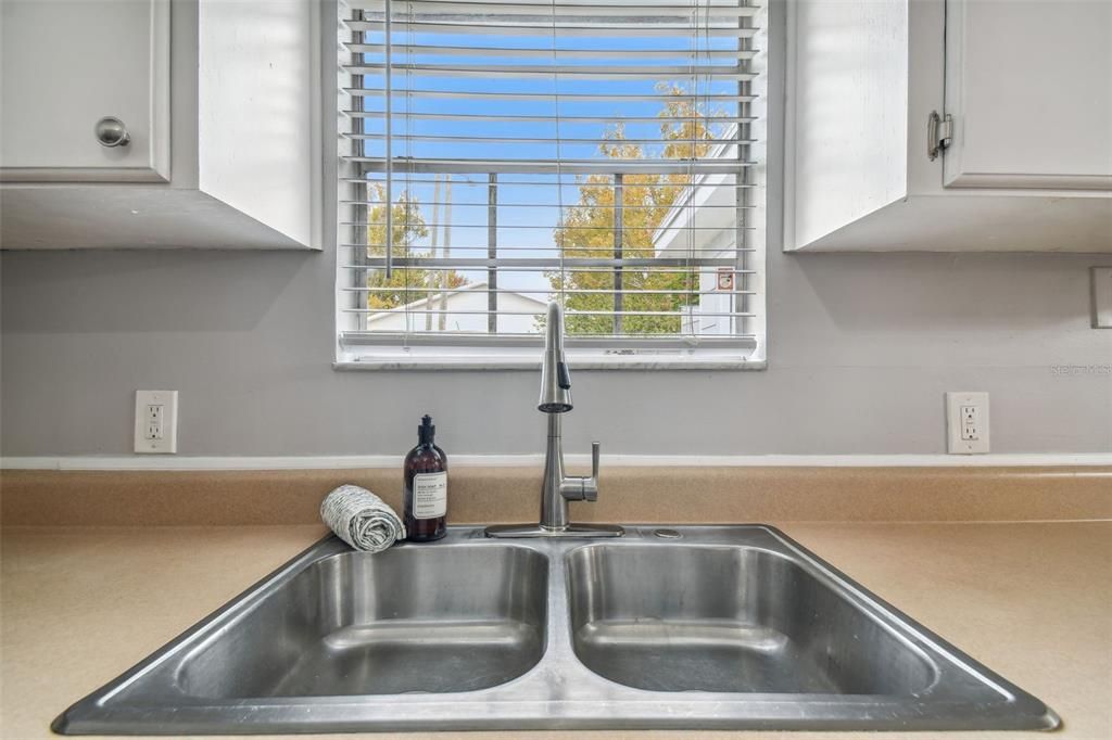 Kitchen Sink with View of the Backyard