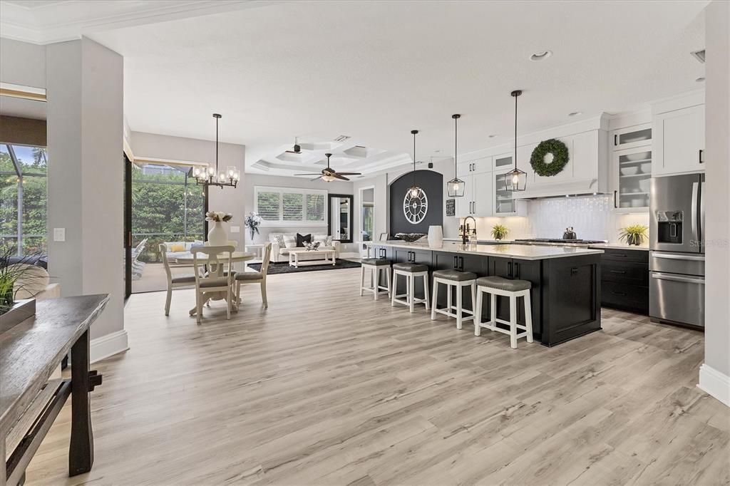 Open floorplan with new luxury vinyl floors